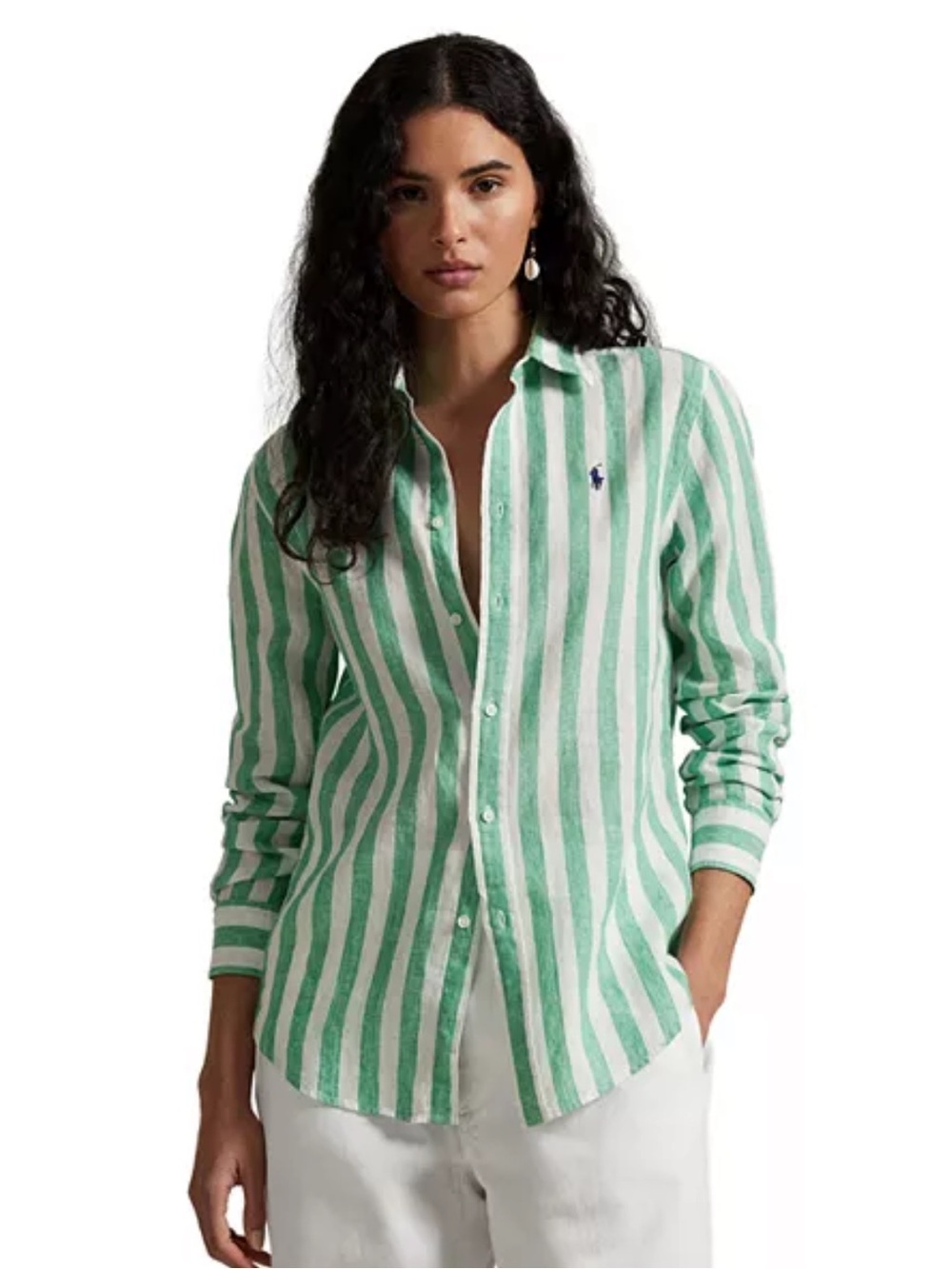 POLO RALPH LAUREN CLASSIC FIT STRIPED LINEN SHIRT